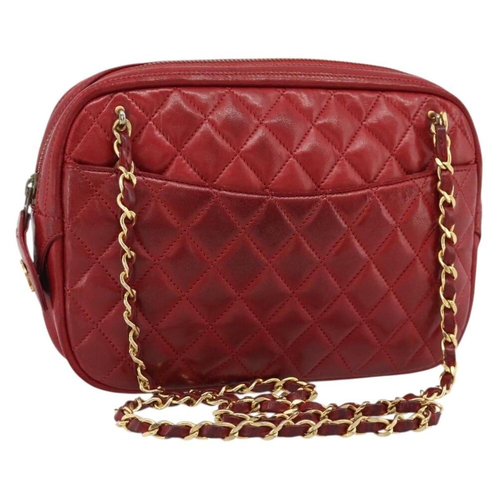 Chanel Matelasse Chain Shoulder Bag Red